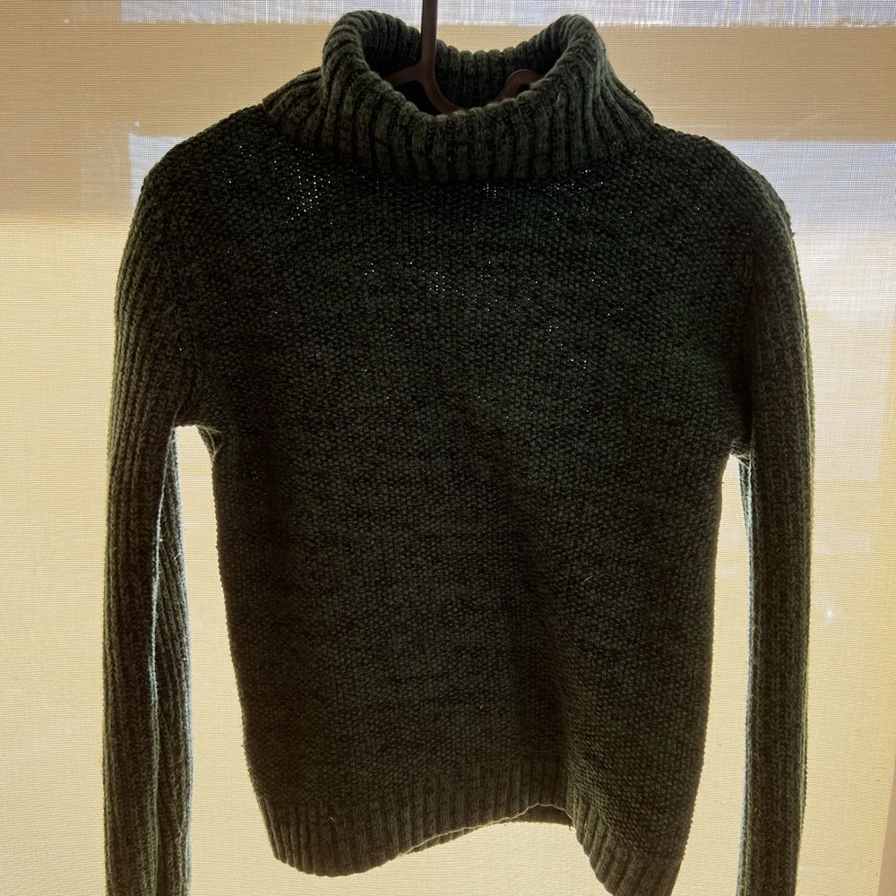 Dark green turtleneck sweater